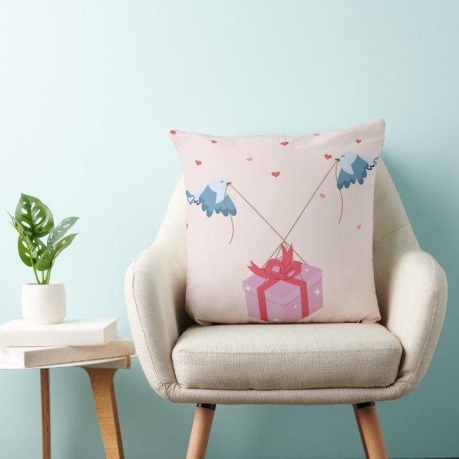 Whimsical Christmas Pillow with Hearts Kissen (Stuhl )