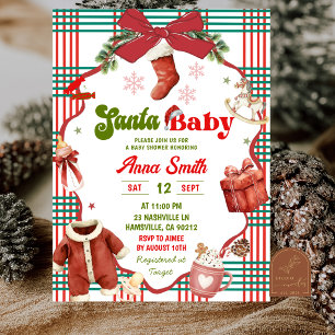 Whimsical Christmas Santa Baby Baby Shower Einladung