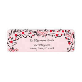 Whimsical Christmas Wreath & Preppy Bows Address