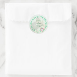 Whimsical Citrus & Green flower Wedding  Runder Aufkleber