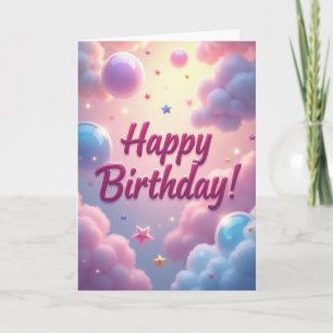 Whimsical Cloud Geburtstagskarte Karte