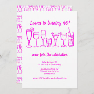Whimsical Cocktail Drinks Custom Geburtstagsparty Einladung