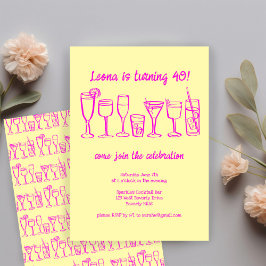 Whimsical Cocktail Drinks Custom Geburtstagsparty Einladung