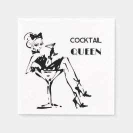 Whimsical Cocktail Queen - Glam Party Vibe Serviette