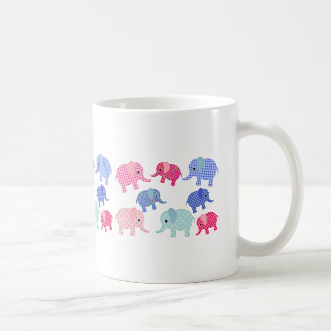 Whimsical Colorful Elephants Coffee Mug (Droite)