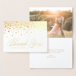 Whimsical Confetti Dots Foto Hochzeit Vielen Dank Folienkarte