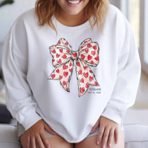 Whimsical Coquette Bow Herz rot und weiß