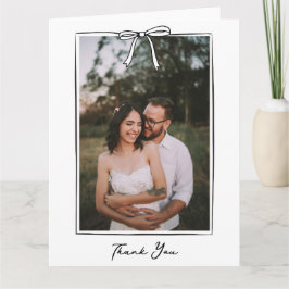 Whimsical Coquette Handgeschriebene Bow Wedding Dankeskarte