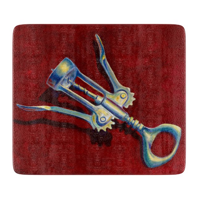Whimsical Corkscrew Cutting Board Schneidebrett (Vorderseite)