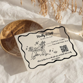 Whimsical cosmic plant RSVP Reply Card Karte