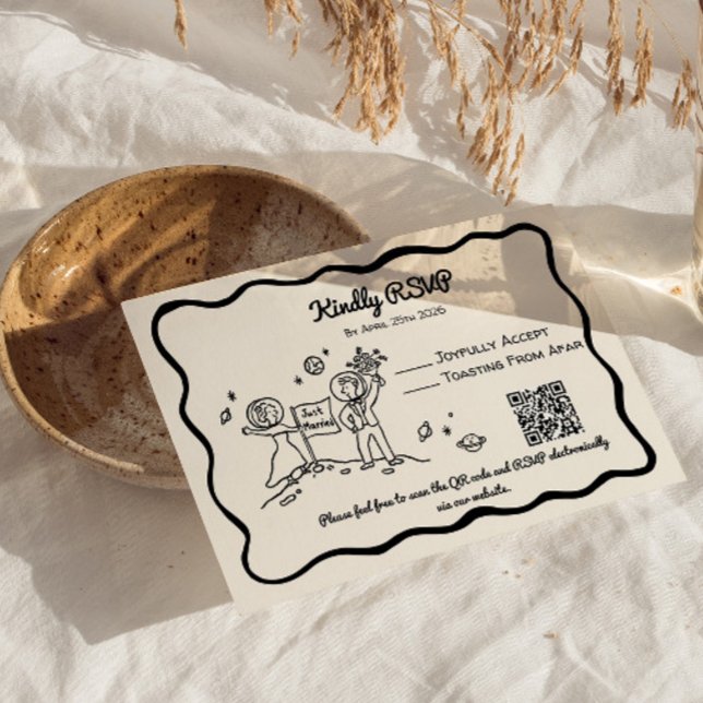Whimsical cosmic plant RSVP Reply Card Karte (cosmic space RSVP wedding reply card)
