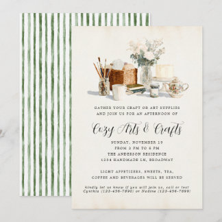 Whimsical Cosy Crafting Party Arts Teezeremonie Pa Einladung