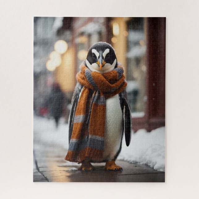 Whimsical Cosy Pinguin Snowy Winter (Vertikal)