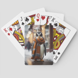 Whimsical Cosy Pinguin Snowy Winter Spielkarten