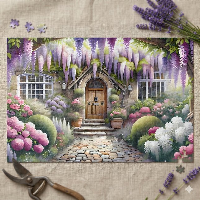 Whimsical Cottage Garden Pathway (Whimsical Cottage Garden Pathway Jigsaw Puzzle)
