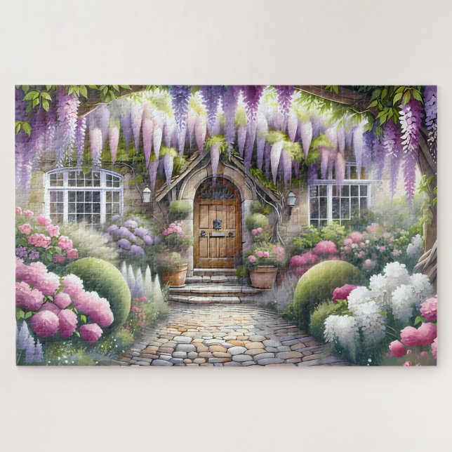 Whimsical Cottage Garden Pathway (Horizontal)
