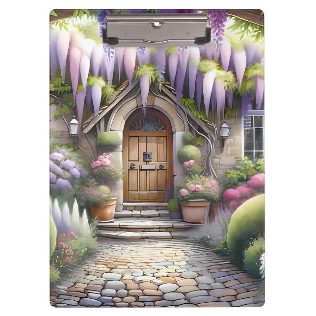 Whimsical Cottage Garden Pathway Klemmbrett (Vorderseite)