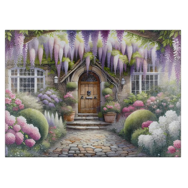 Whimsical Cottage Garden Pathway Schneidebrett (Vorderseite)