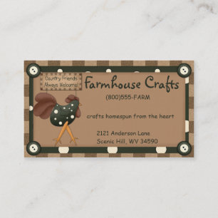 Whimsical Country Rooster Business Card Visitenkarte