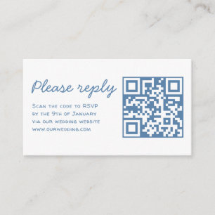 Whimsical Couple Rings Doodle UAWG QR Code Wedding Begleitkarte