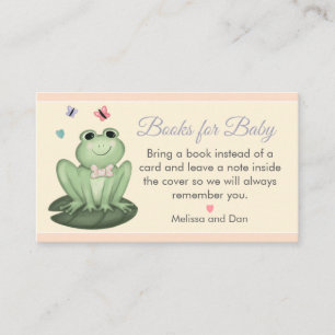 Whimsical Cream Blush Frosch-Dusch-Bücher für Baby Begleitkarte