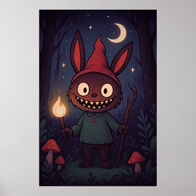 Whimsical Creature Lahuhu - Fantasy Art Poster (Vorne)