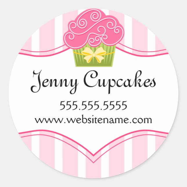 Whimsical Cupcake Bakery Box Siegel Runder Aufkleber (Vorderseite)