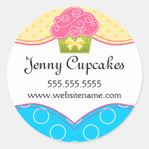 Whimsical Cupcake Bakery Box Siegel Runder Aufkleber