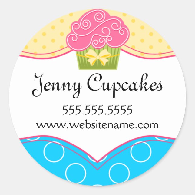 Whimsical Cupcake Bakery Box Siegel Runder Aufkleber (Vorderseite)