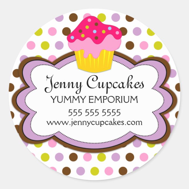 Whimsical Cupcake Bakery Box Siegel Runder Aufkleber (Vorderseite)