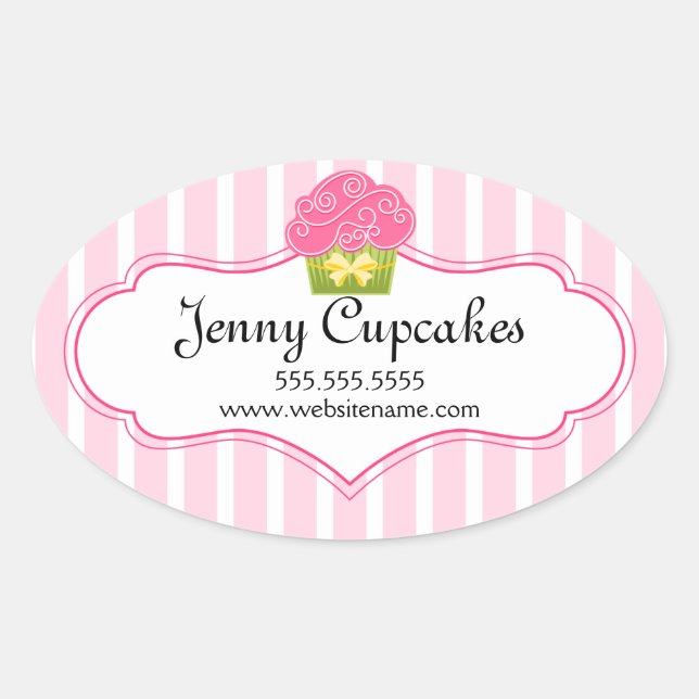 Whimsical Cupcake Bakery Stickers (Vorderseite)
