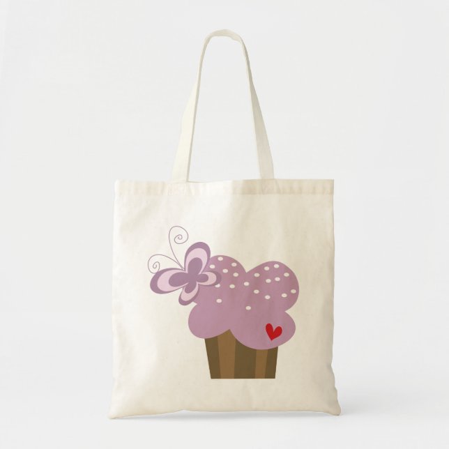 Whimsical Cupcakes Tree Butterflies Sweet Birthday Tragetasche (Vorne)