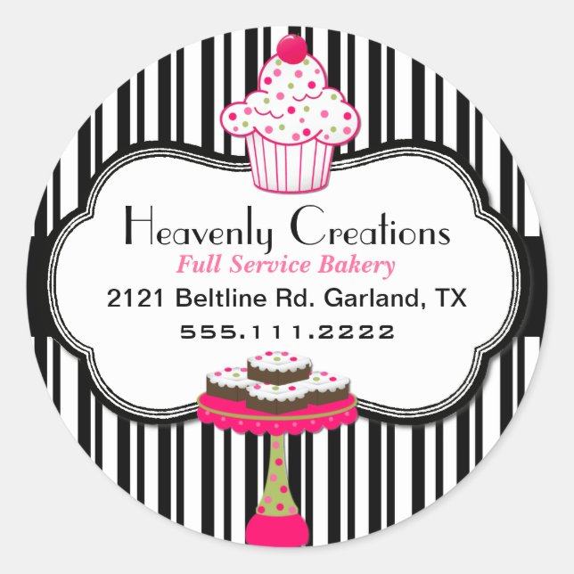 Whimsical Custom Bakery Sticker (Vorderseite)
