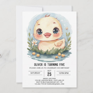 Whimsical Custom Duck Geburtstag Einladung