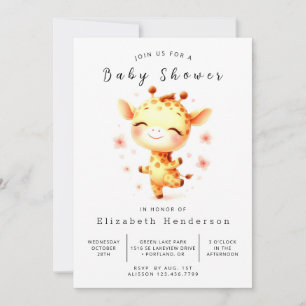 Whimsical Custom Giraffe Baby Dusche Einladung