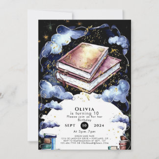 Whimsical Custom Magic Storybook Geburtstag Einladung