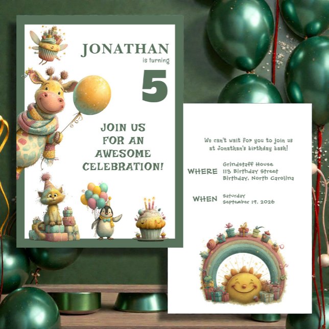 Whimsical Custom Personalized Birthday Invitation (Créateur téléchargé)