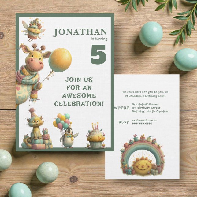 Whimsical Custom Personalized Birthday Invitation (Créateur téléchargé)