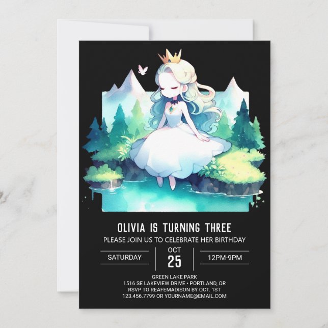 Whimsical Custom Princess Geburtstag Einladung (Vorderseite)