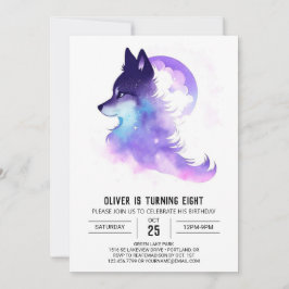 Whimsical Custom Woodland Wolf Geburtstag Einladung