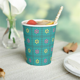 whimsical daiscal floral pattern picknick Kind Pappbecher