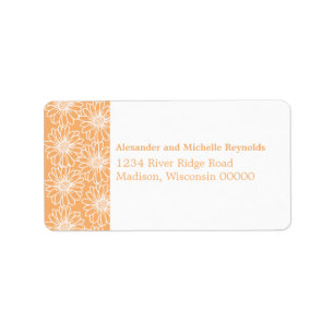 Whimsical Daisical Address Labels, Orange Adressaufkleber