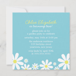 Whimsical Daisies Birthday Party Einladung