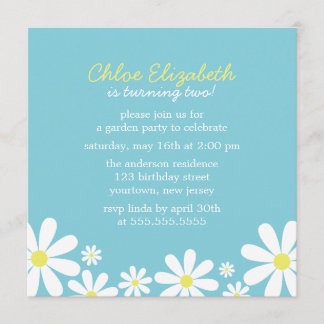 Whimsical Daisies Birthday Party Einladung