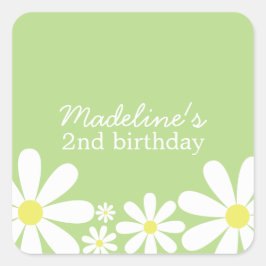 Whimsical Daisies Quadratischer Aufkleber