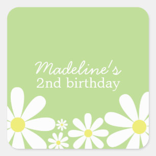 Whimsical Daisies Quadratischer Aufkleber