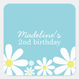 Whimsical Daisies Quadratischer Aufkleber