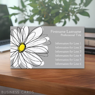 Whimsical Daisy - gelb grau Visitenkarte