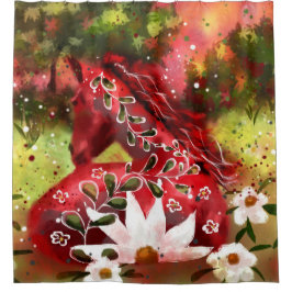 Whimsical Daisy Horsting in Field Abstrakt Art Duschvorhang