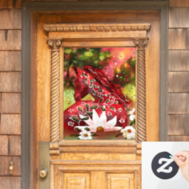 Whimsical Daisy Horsting in Field Abstrakt Art Fensteraufkleber